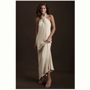 BHLDN Ruby Twist Halter Satin Gown